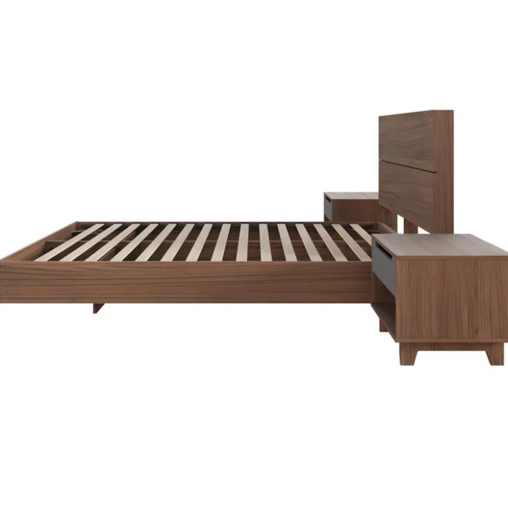Nexera Queen Bedroom Set (60") - 4 pcs - Walnut & Charcoal Best