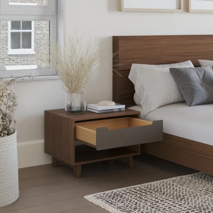 Nexera Queen Bedroom Set (60") - 4 pcs - Walnut & Charcoal Best