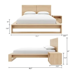 Nexera Queen Bedroom Set (60") - 3 pcs - Natural Blonde Oak Best