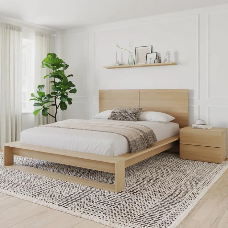 Nexera Queen Bedroom Set (60") - 3 pcs - Natural Blonde Oak Outlet
