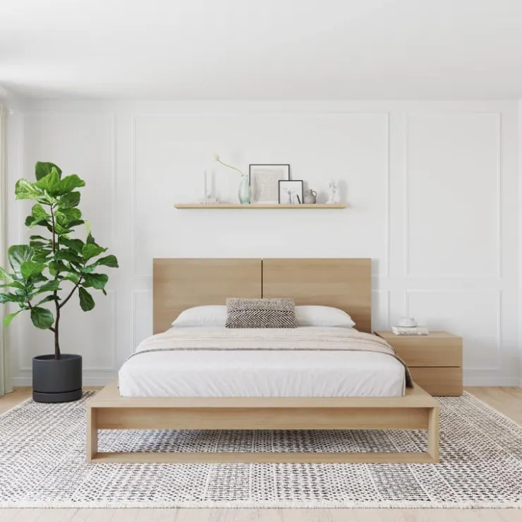 Nexera Queen Bedroom Set (60") - 3 pcs - Natural Blonde Oak Outlet