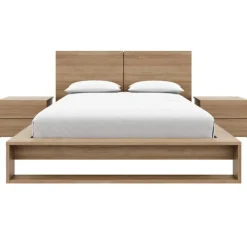 Nexera Queen Bedroom Set (60") - 4 pcs - Brown Oak Online