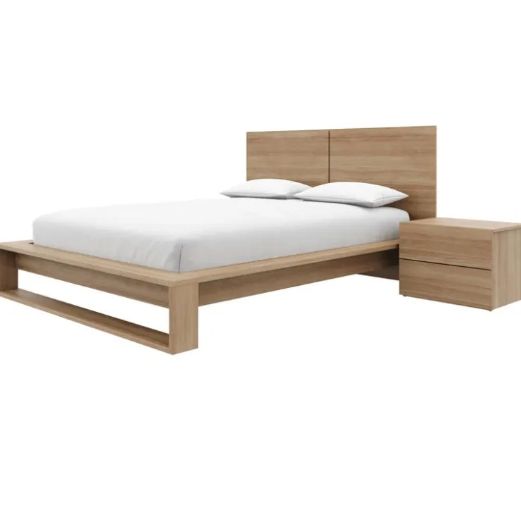 Nexera Queen Bedroom Set (60") - 4 pcs - Brown Oak Online
