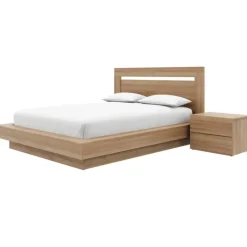Nexera Queen Bedroom Set (60") - 3 pcs - Brown Oak Online