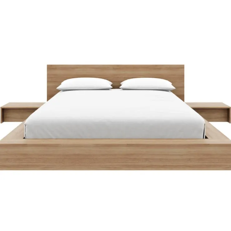 Nexera Queen Bedroom Set (60") - 4 pcs - Brown Oak Clearance