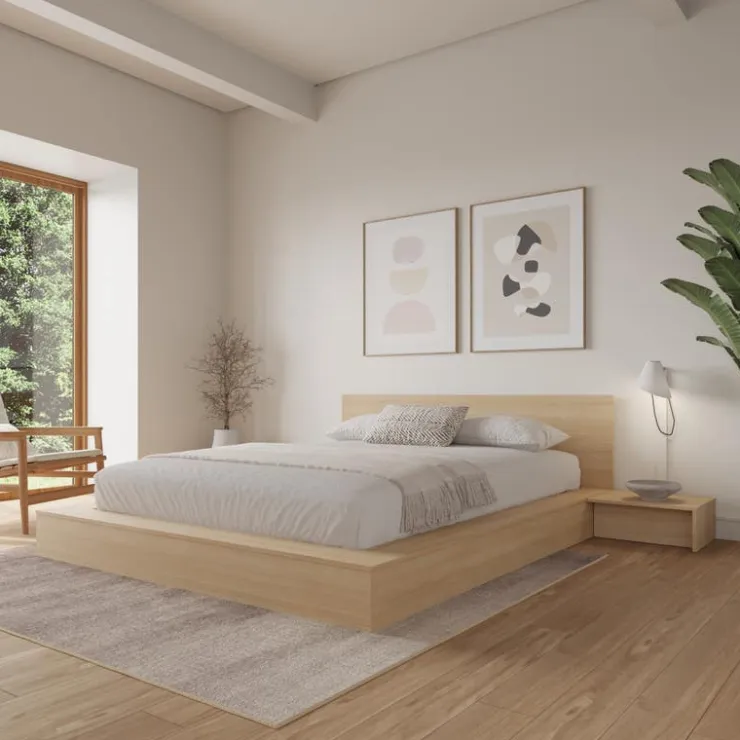 Nexera Queen Bedroom Set (60") - 4 pcs - Natural Blonde Oak Sale