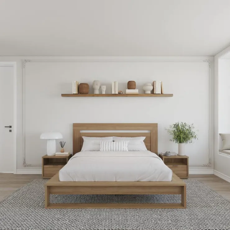 Nexera Queen Bedroom Set (60") - 4 pcs - Brown Oak Hot
