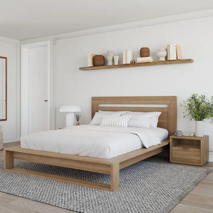 Nexera Queen Bedroom Set (60") - 4 pcs - Brown Oak Hot