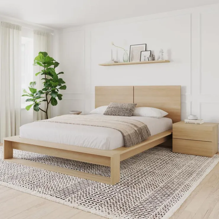 Nexera Queen Bedroom Set (60") - 4 pcs - Natural Blonde Oak Clearance