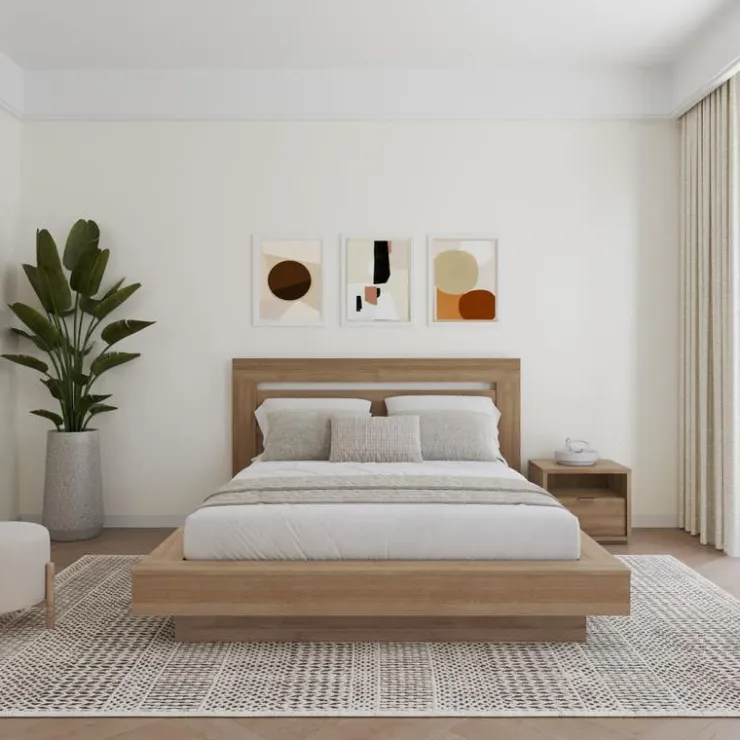 Nexera Queen Bedroom Set (60") - 3 pcs - Brown Oak Discount