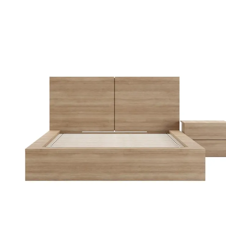 Nexera Queen Bedroom Set (60") - 3 pcs - Brown Oak