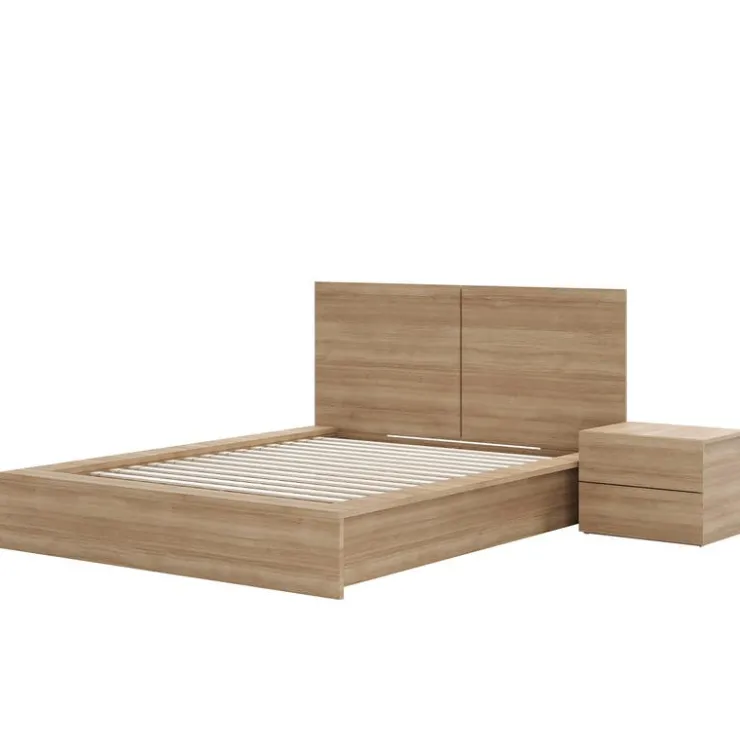 Nexera Queen Bedroom Set (60") - 3 pcs - Brown Oak