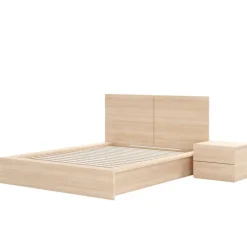 Nexera Queen Bedroom Set (60") - 3 pcs - Natural Blonde Oak Clearance