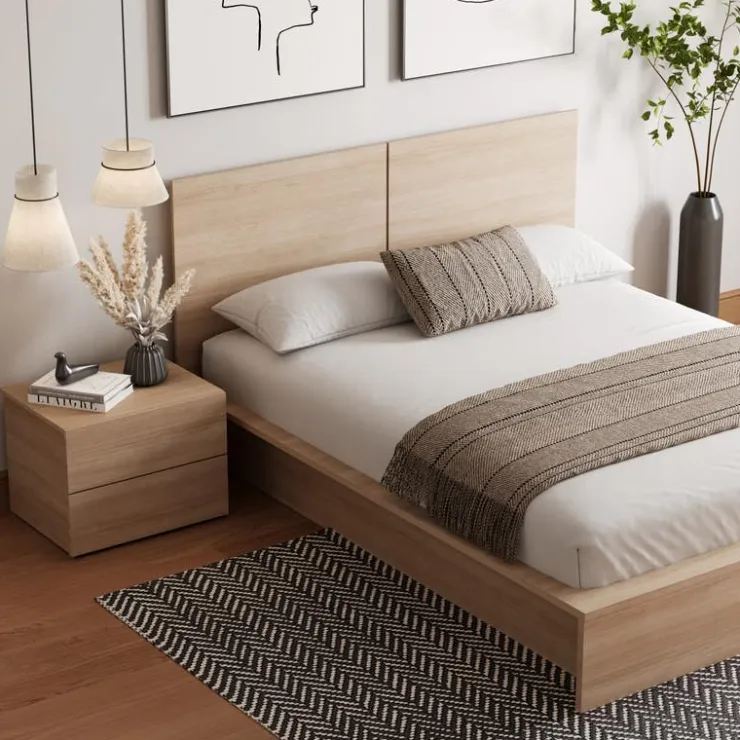 Nexera Queen Bedroom Set (60") - 3 pcs - Natural Blonde Oak Clearance