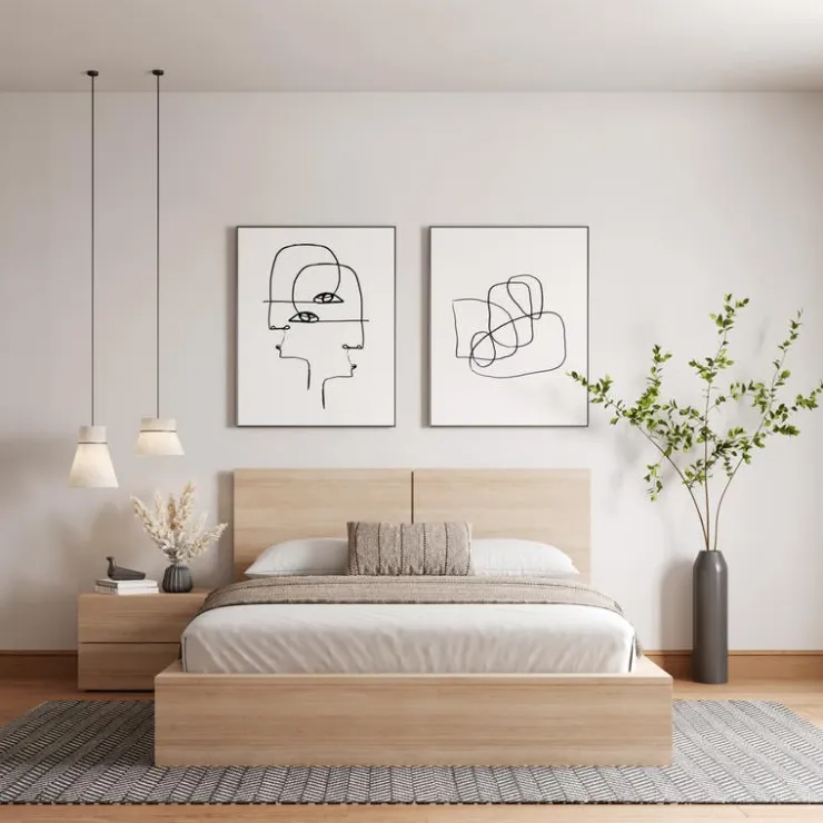 Nexera Queen Bedroom Set (60") - 3 pcs - Natural Blonde Oak Clearance