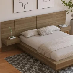 Nexera Queen Bedroom Set (60") - 4 pcs - Brown Oak Clearance