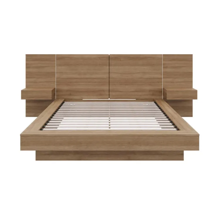 Nexera Queen Bedroom Set (60") - 4 pcs - Brown Oak Clearance