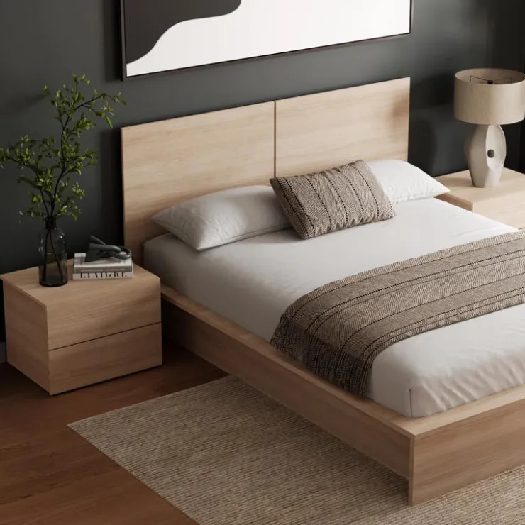 Nexera Queen Bedroom Set (60") - 4 pcs - Natural Blonde Oak Clearance