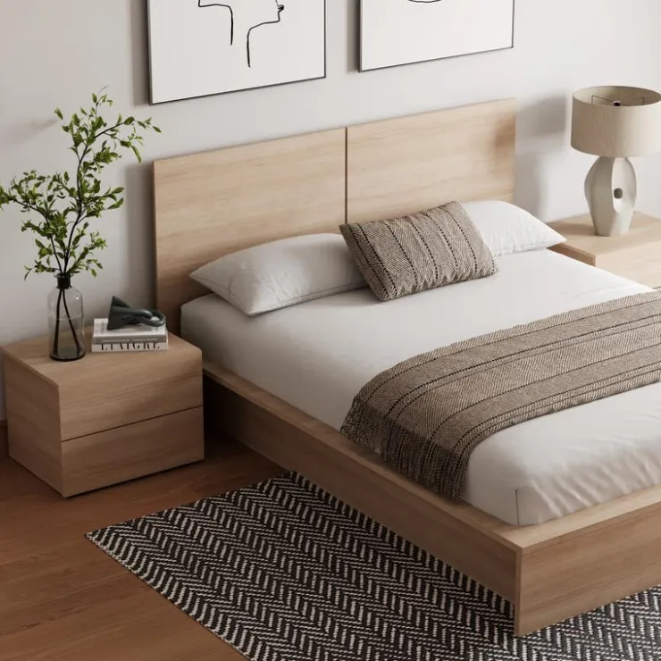 Nexera Queen Bedroom Set (60") - 4 pcs - Natural Blonde Oak Clearance