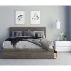 Nexera Queen Bedroom Set (60") - 3 pcs - Grey and White Outlet