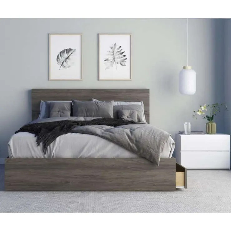 Nexera Queen Bedroom Set (60") - 3 pcs - Grey and White Outlet