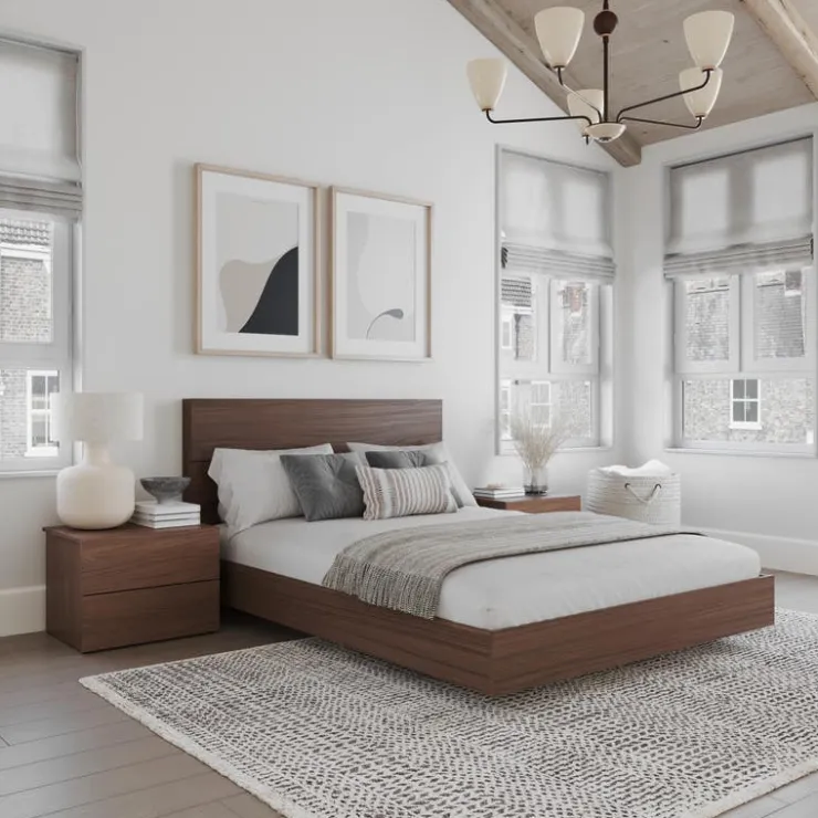 Nexera Queen Bedroom Set (60") - 4 pcs - Walnut Discount