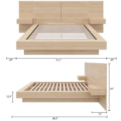 Nexera Queen Bedroom Set (60") - 4 pcs - Natural Blonde Oak Discount