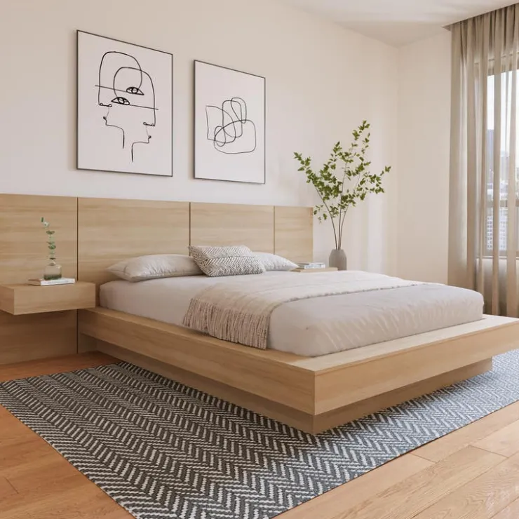 Nexera Queen Bedroom Set (60") - 4 pcs - Natural Blonde Oak Discount