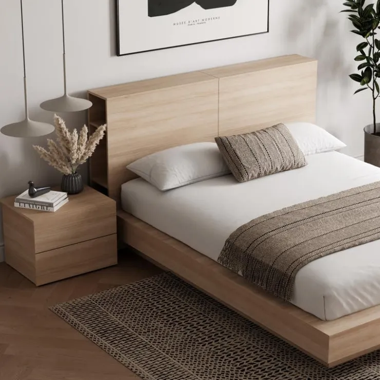Nexera Queen Bedroom Set (60") - 3 pcs - Natural Blonde Oak Best