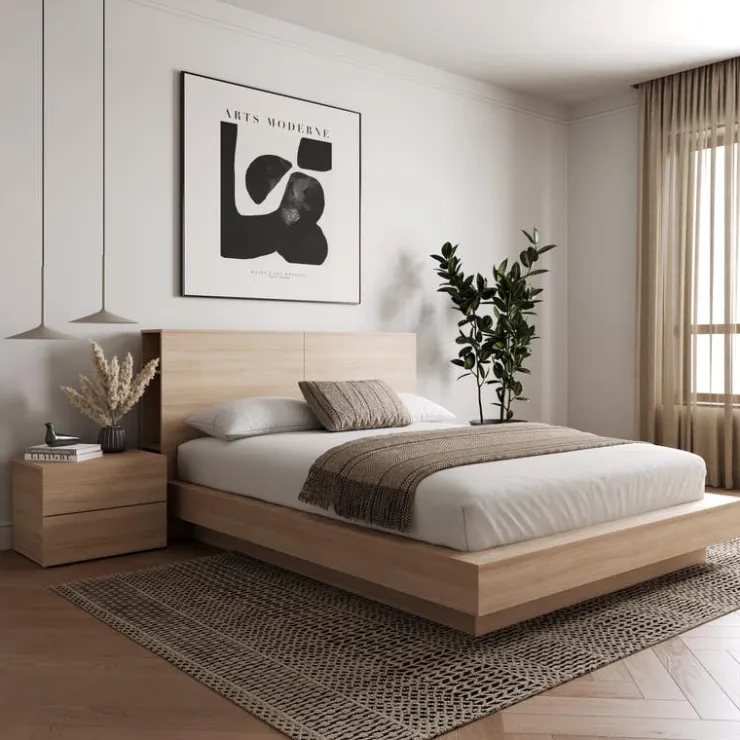 Nexera Queen Bedroom Set (60") - 3 pcs - Natural Blonde Oak Best