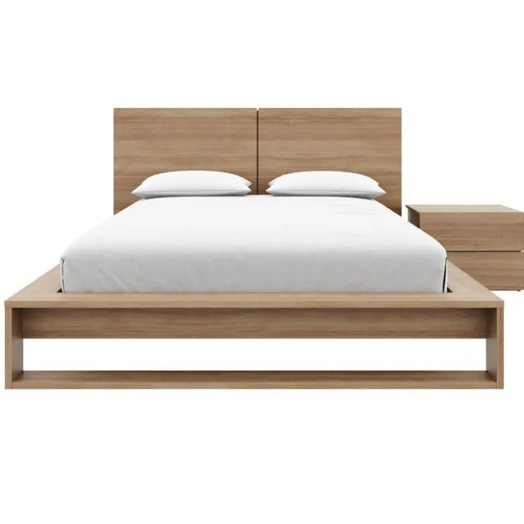 Nexera Queen Bedroom Set (60") - 3 pcs - Brown Oak
