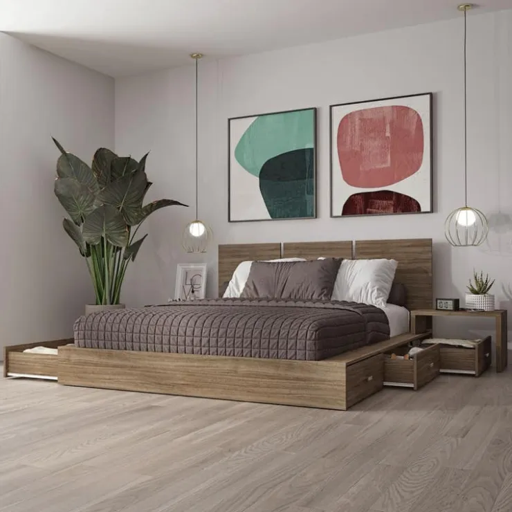 SUA-V Queen Bedroom Set with 6-Drawer Storage (60") - 4 pcs Fashionista Sale