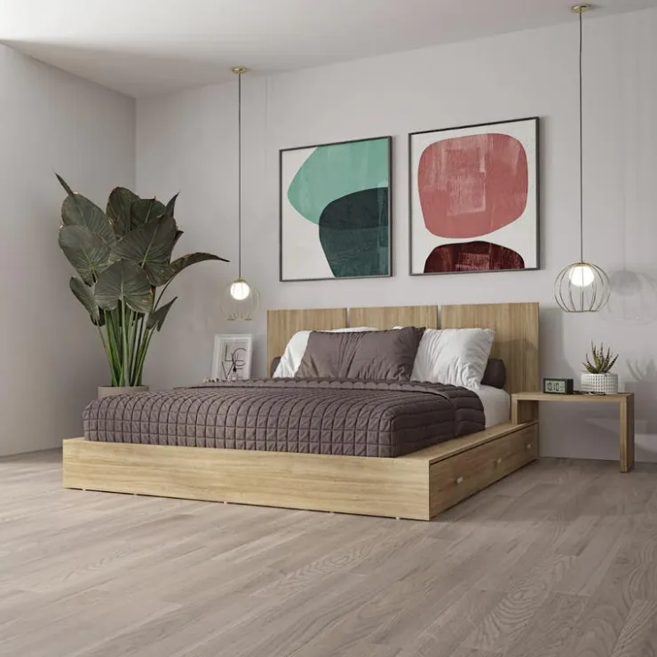 SUA-V Queen Bedroom Set with 6-Drawer Storage (60") - 4 pcs Natural Sale