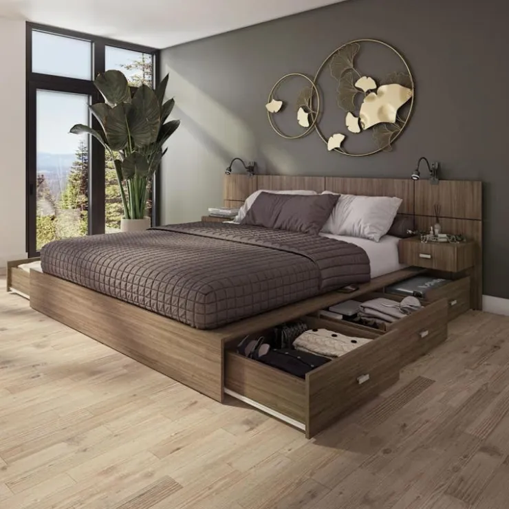 SUA-V Queen Bedroom Set with 6-Drawer Storage (60") - 4 pcs Fashionista Online