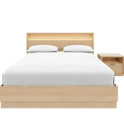Nexera Queen Bedroom Set with Lighting (60") - 3 pcs - Natural Blonde Oak Sale