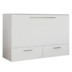 Queen Cabinet Bed with 6.5-inch Mattress - White Clearance