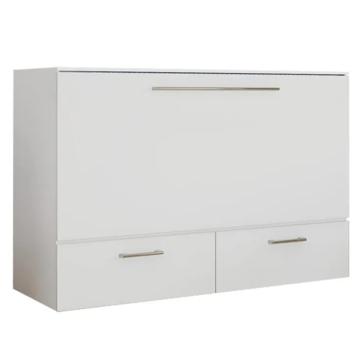 Queen Cabinet Bed with 6.5-inch Mattress - White Clearance