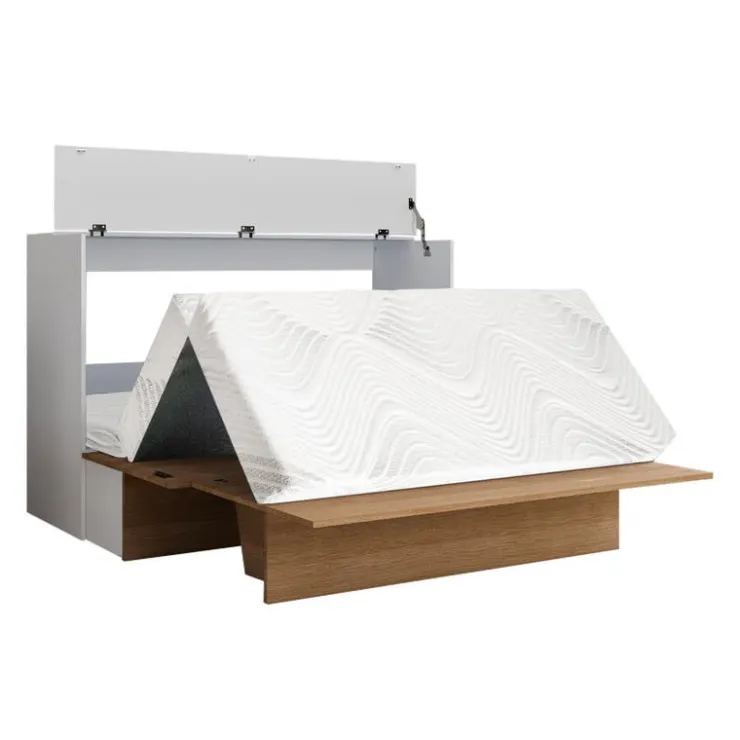 Queen Cabinet Bed with 6.5-inch Mattress - Brown Discount