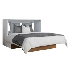 Queen Cabinet Bed with 6.5-inch Mattress - Brown Discount