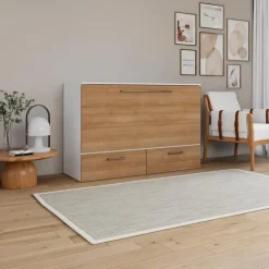 Queen Cabinet Bed with 6.5-inch Mattress - Brown Discount