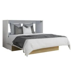 Queen Cabinet Bed with 6.5-inch Mattress - Natural Hot