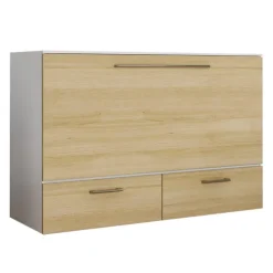 Queen Cabinet Bed with 6.5-inch Mattress - Natural Hot