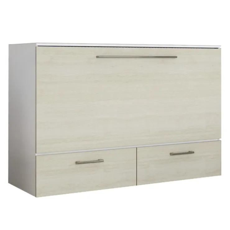 Queen Cabinet Bed with 6.5-inch Mattress - Grey New