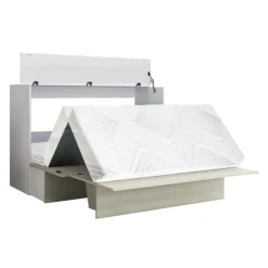 Queen Cabinet Bed with 6.5-inch Mattress - Grey New