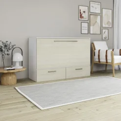 Queen Cabinet Bed with 6.5-inch Mattress - Grey New