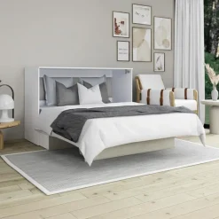 Queen Cabinet Bed with 6.5-inch Mattress - Grey New