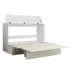 Queen Cabinet Bed with 6.5-inch Mattress - Grey New