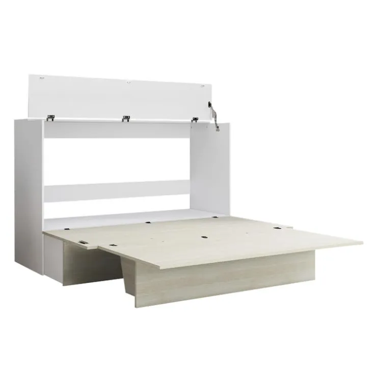 Queen Cabinet Bed with 6.5-inch Mattress - Grey New