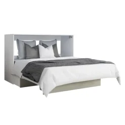 Queen Cabinet Bed with 6.5-inch Mattress - Grey New