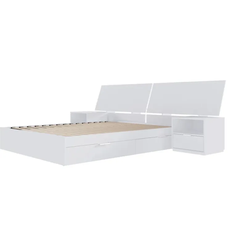 Nexera Queen 2-Drawer Storage Bedroom Set (60") - 4 pcs - White Outlet